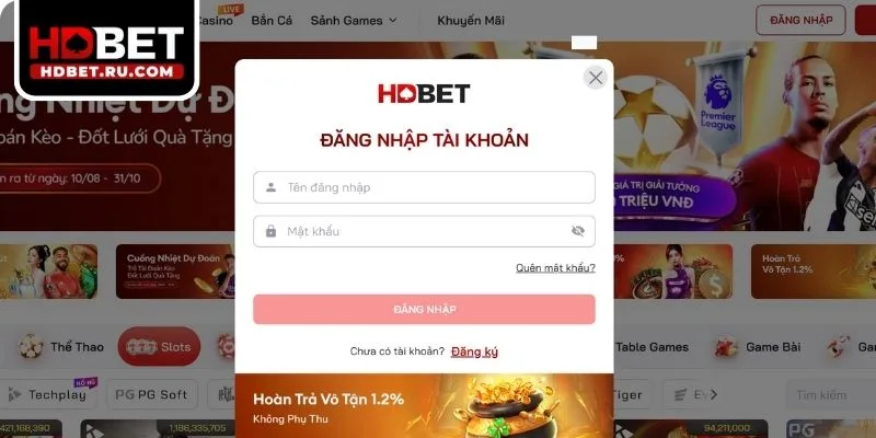 Hướng dẫn thao tác đăng nhập HDBET chỉ với 3 bước